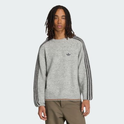 3 STRIPES FLUFFY KNIT CREW Jumper