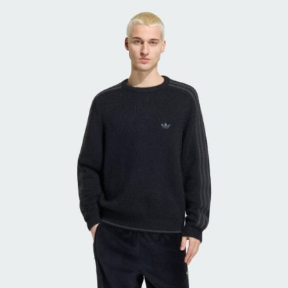3 STRIPES FLUFFY KNIT CREW Jumper