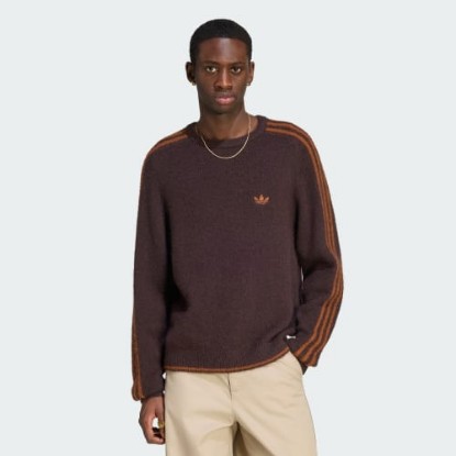 3 STRIPES FLUFFY KNIT CREW Jumper