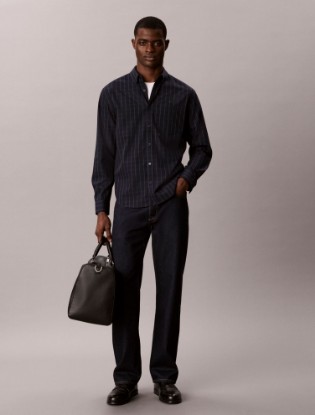 Windowpane Washed Poplin Button-Down Shirt