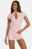 صورة Soft Active Zip-Up Top in Blush Marl