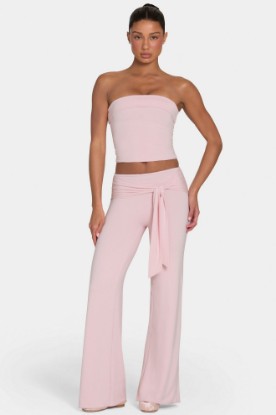 صورة ButterCloud™ Tie-Waist Wide-Leg Trousers in Blush