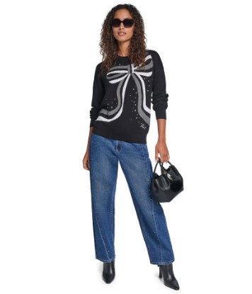 صورة EMBELLESHED BOW PRINT SWEATER