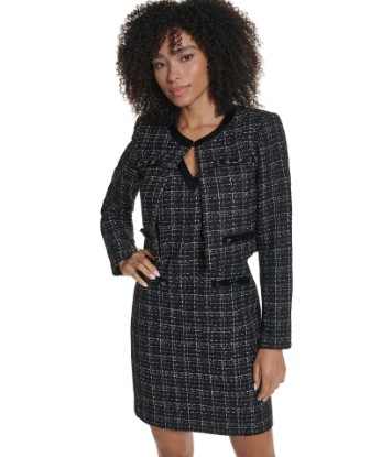 Picture of CROPPED BOW TWEED BLAZER