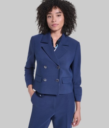 Picture of CONTRAST HOUNDSTOOTH THREE BUTTON BLAZER
