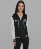 صورة COTTON AND MODAL-BLEND COLOR-BLOCK PATCH VARSITY HOODED JACKET