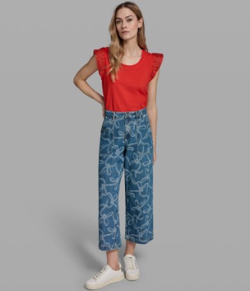 صورة BOW JACQUARD DENIM PANT
