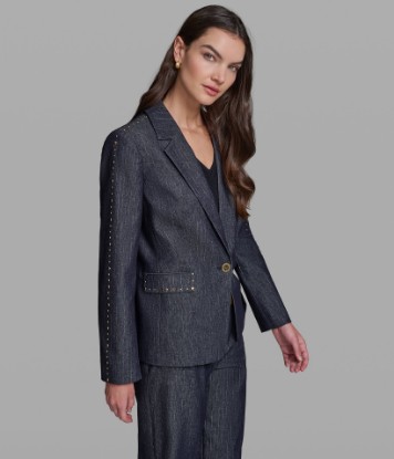 Picture of DENIM PINSTRIPE BLAZER