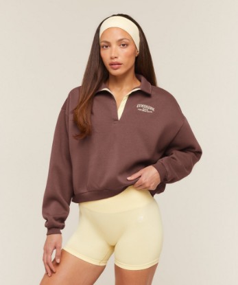 Cosy Luxe Campus Polo Sweatshirt