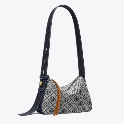 Tory Burch designer shoulder bags T Monogram Small Romy Shoulder Bag in Tory Navy angle