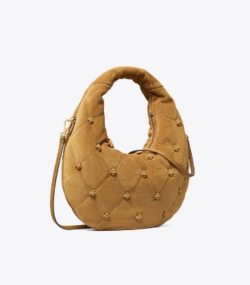 Túi xách Bunny Knot Suede Top Zip Crescent