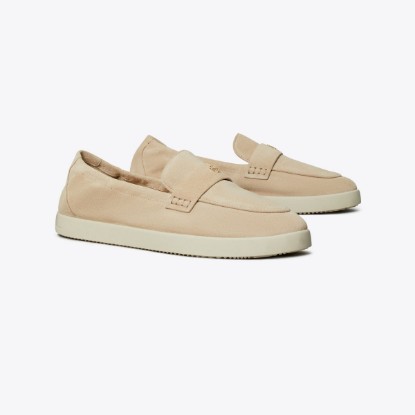 Tory Burch designer flats Ballet Sport Loafer in SAND DUNE angle