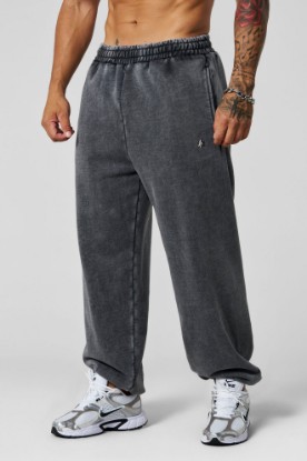 2069 - Elevated Essentials - Baggy Joggers — oversized, comfortable fit with cuffed ankles, structured heavyweight cotton, and subtle “Elevated” branding for a premium, versatile look in Grey Wash