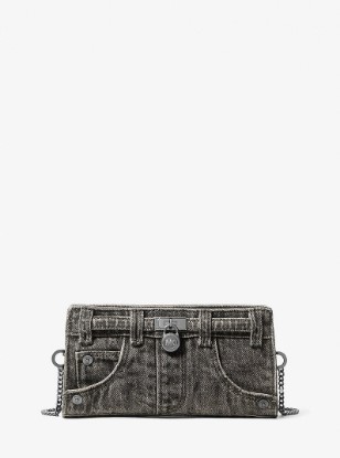 Hamilton Moderne Extra-Small Washed Denim Convertible Crossbody Bag in GRAPHITE | Michael Kors